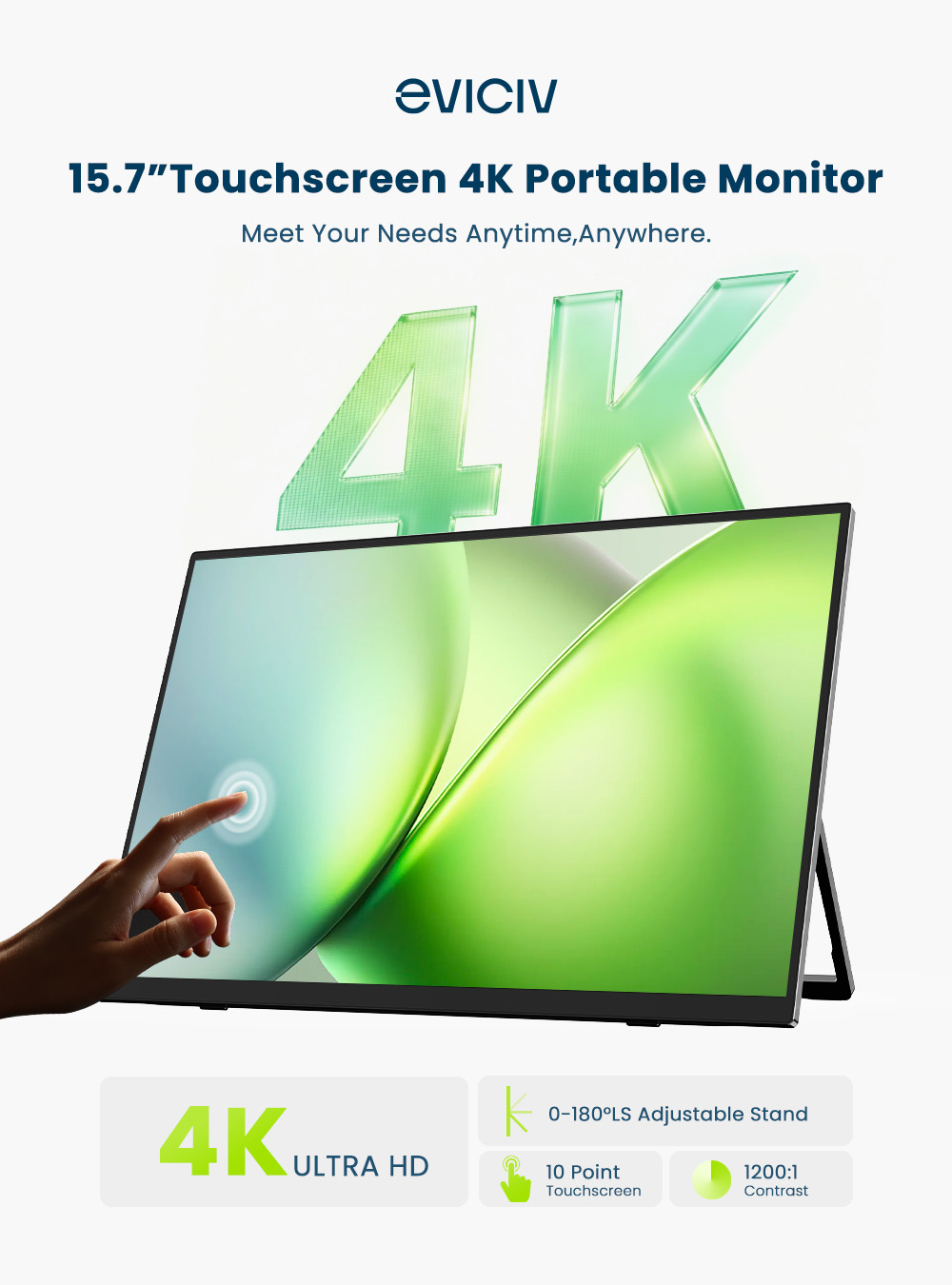 EVICIV 4K Portable Monitor 10- - Gaming Console And Monitor recension och pris